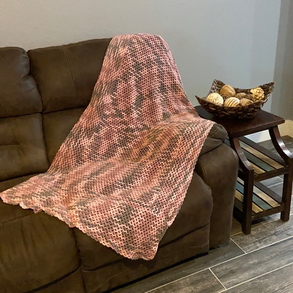 Pink, gray, mauve handmade Afghan - Picture 1 of 5